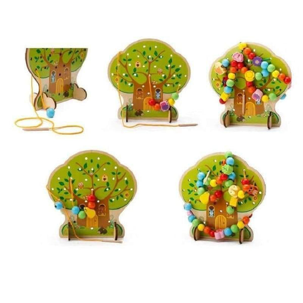 Planet Gates Montessori Learning Education Wooden Toys Cartoon fruit tree Fruit Beads Educational Toy For Children Birthday gift