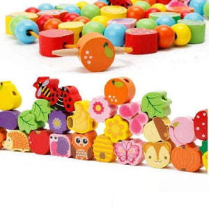 Planet Gates Montessori Learning Education Wooden Toys Cartoon fruit tree Fruit Beads Educational Toy For Children Birthday gift