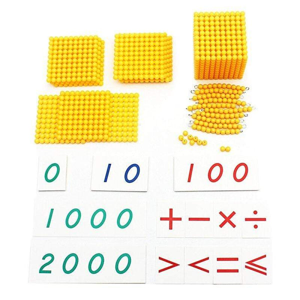 Planet Gates Montessori Materials Bead Math Toy Gold Beads Symbols With Trays Decimal Bank Game Decimals Learning for Preschool Student Gift