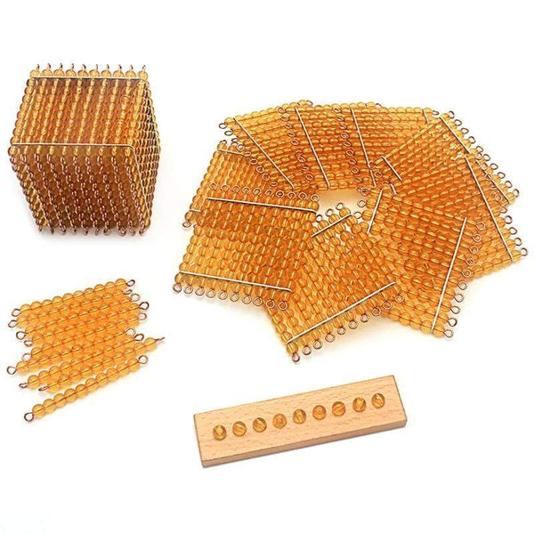 Planet Gates Montessori Materials Bead Math Toy Gold Beads Symbols With Trays Decimal Bank Game Decimals Learning for Preschool Student Gift
