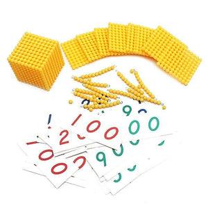 Planet Gates Montessori Materials Bead Math Toy Gold Beads Symbols With Trays Decimal Bank Game Decimals Learning for Preschool Student Gift