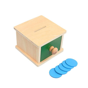 Planet Gates Montessori Materials Match Box Ball Box Coin Box Piggy Bank Set Toys for Toddler Solid Wood Infant Basic Life Skill Toy 8-24 Mon