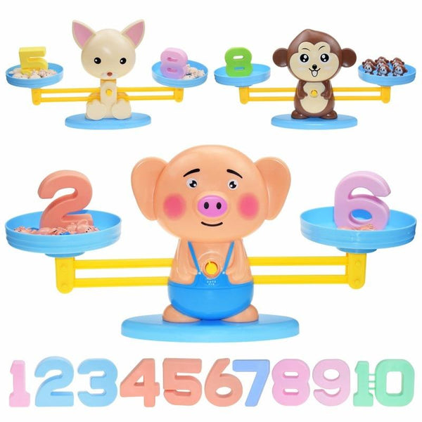 Planet Gates Montessori Math Toy Digital Monkey Balance Scale Educational Math Penguin Balancing Scale Number Board Game Kids Learning Toys