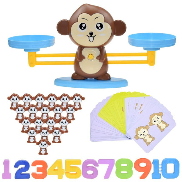 Planet Gates Montessori Math Toy Digital Monkey Balance Scale Educational Math Penguin Balancing Scale Number Board Game Kids Learning Toys