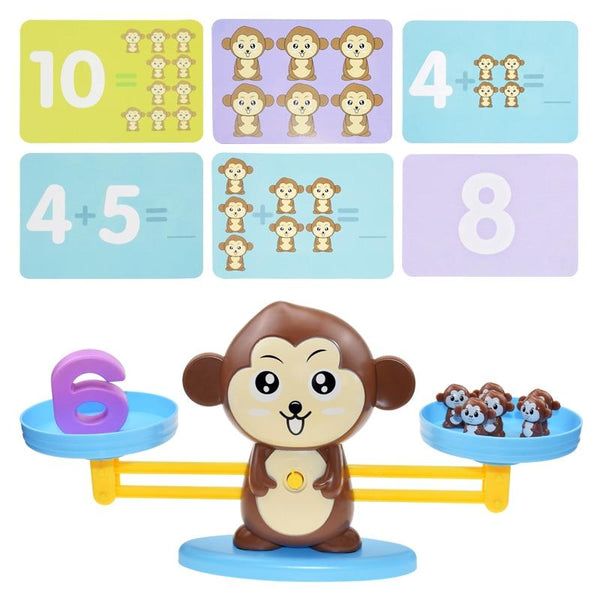Planet Gates Montessori Math Toy Digital Monkey Balance Scale Educational Math Penguin Balancing Scale Number Board Game Kids Learning Toys