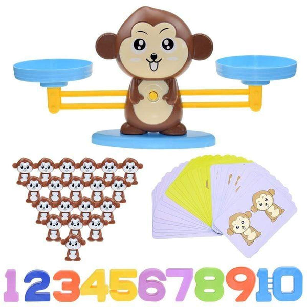 Planet Gates Montessori Math Toy Digital Monkey Balance Scale Educational Math Penguin Balancing Scale Number Board Game Kids Learning Toys