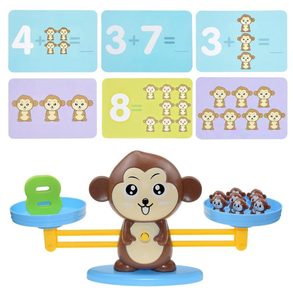 Planet Gates Montessori Math Toy Digital Monkey Balance Scale Educational Math Penguin Balancing Scale Number Board Game Kids Learning Toys