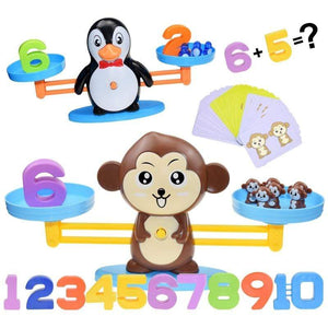 Planet Gates Montessori Math Toy Digital Monkey Balance Scale Educational Math Penguin Balancing Scale Number Board Game Kids Learning Toys