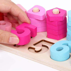 Planet Gates Montessori Montessori Math Toys Digital Shape Pairing Learning Preschool Counting Board Kids Educational Wooden Toys for Children Gift