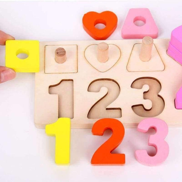 Planet Gates Montessori Montessori Math Toys Digital Shape Pairing Learning Preschool Counting Board Kids Educational Wooden Toys for Children Gift