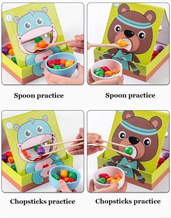 Planet Gates Montessori Parent-Child Interaction Play House Simulation Feeding Game Early Childhood Education Fine Motor Educational Toys