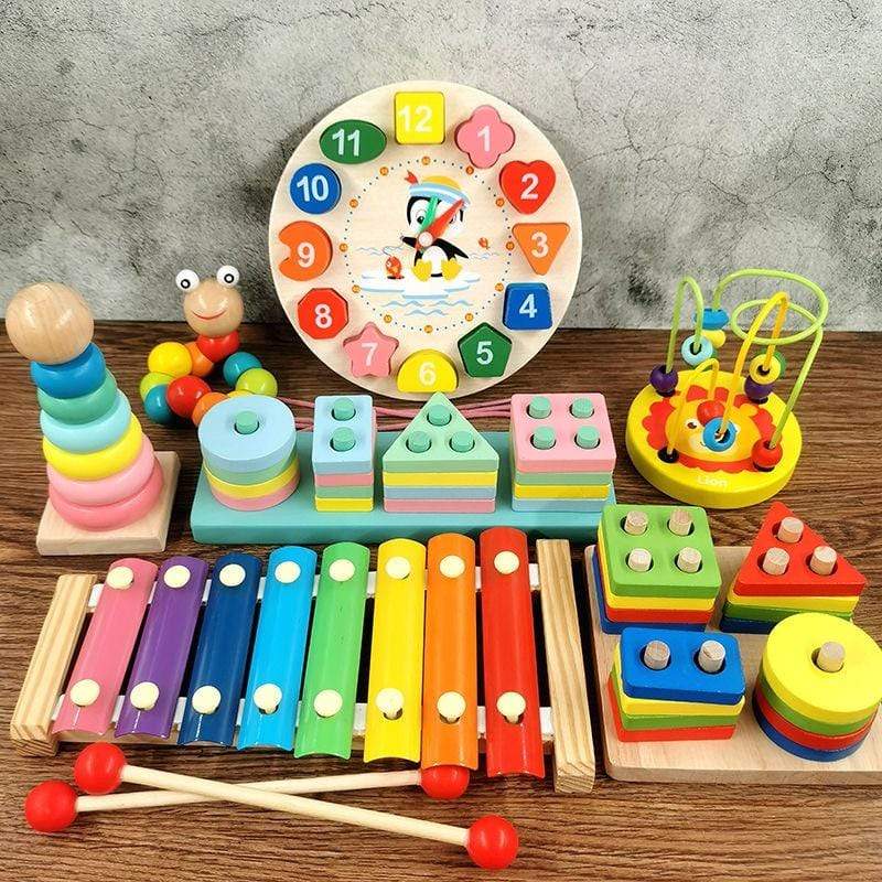 Planet Gates Montessori Wooden 3D Educational Toys Children Learn Baby Color Wooden Children Early Teach Christmas Gifts Puzzle Toys