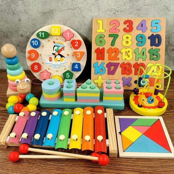 Planet Gates Montessori Wooden 3D Educational Toys Children Learn Baby Color Wooden Children Early Teach Christmas Gifts Puzzle Toys