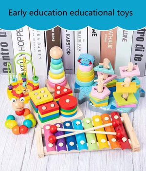 Planet Gates Montessori Wooden 3D Educational Toys Children Learn Baby Color Wooden Children Early Teach Christmas Gifts Puzzle Toys