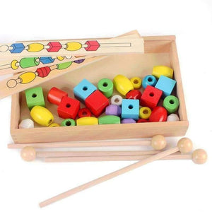 Planet Gates Montessori Wooden Educational Wood Bead Sequencing Box Color Geometrical Shape Math Toys Early Learning Birthday Gift