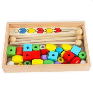 Planet Gates Montessori Wooden Educational Wood Bead Sequencing Box Color Geometrical Shape Math Toys Early Learning Birthday Gift