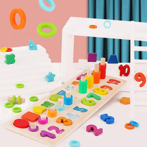 Planet Gates Montessori Wooden Math Toys Educational Teaching Aids Figure Matching Puzzle Preschool Busy Board Geometry Digital Toy Kids Gift