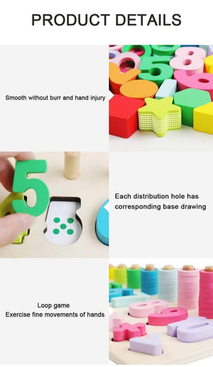 Planet Gates Montessori Wooden Math Toys Educational Teaching Aids Figure Matching Puzzle Preschool Busy Board Geometry Digital Toy Kids Gift