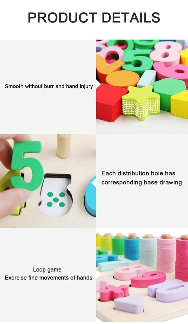 Planet Gates Montessori Wooden Math Toys Educational Teaching Aids Figure Matching Puzzle Preschool Busy Board Geometry Digital Toy Kids Gift