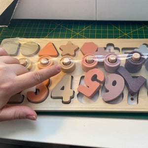 Planet Gates Montessori Wooden Math Toys Educational Teaching Aids Figure Matching Puzzle Preschool Busy Board Geometry Digital Toy Kids Gift