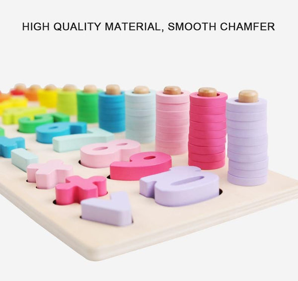 Planet Gates Montessori Wooden Math Toys Educational Teaching Aids Figure Matching Puzzle Preschool Busy Board Geometry Digital Toy Kids Gift