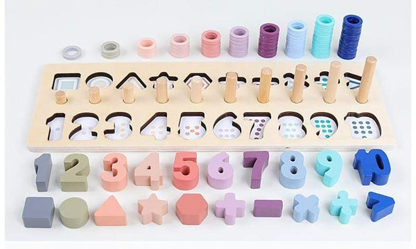 Planet Gates Montessori Wooden Math Toys Educational Teaching Aids Figure Matching Puzzle Preschool Busy Board Geometry Digital Toy Kids Gift