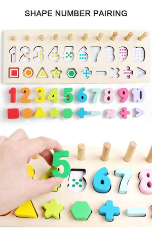 Planet Gates Montessori Wooden Math Toys Educational Teaching Aids Figure Matching Puzzle Preschool Busy Board Geometry Digital Toy Kids Gift