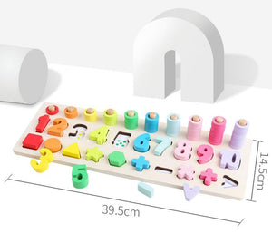 Planet Gates Montessori Wooden Math Toys Educational Teaching Aids Figure Matching Puzzle Preschool Busy Board Geometry Digital Toy Kids Gift