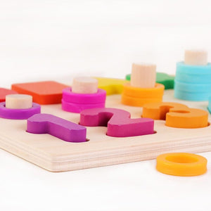 Planet Gates Montessori Wooden Math Toys Educational Teaching Aids Figure Matching Puzzle Preschool Busy Board Geometry Digital Toy Kids Gift