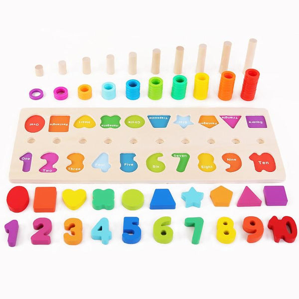 Planet Gates Montessori Wooden Math Toys Educational Teaching Aids Figure Matching Puzzle Preschool Busy Board Geometry Digital Toy Kids Gift