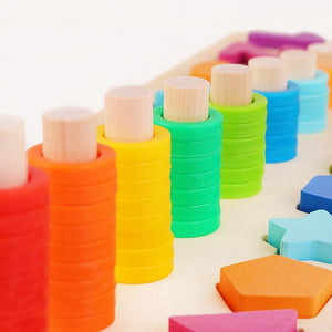 Planet Gates Montessori Wooden Math Toys Educational Teaching Aids Figure Matching Puzzle Preschool Busy Board Geometry Digital Toy Kids Gift