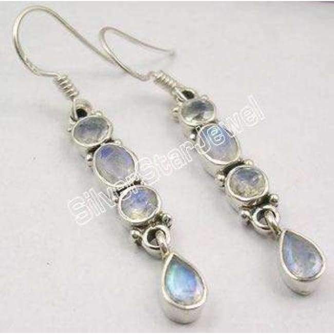 Planet Gates Chanti International Pure Silver Natural MULTISTONES Multicolor Amazing Gorgeous Earrings 4.7 CM