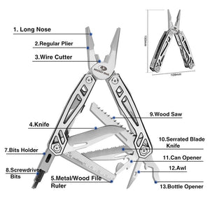 Planet Gates MOSSY OAK 21 in 1 Multi Tool Plier Wire Stripper Folding Plier Outdoor Camping Multitool Portable Folding  Pocket Pliers