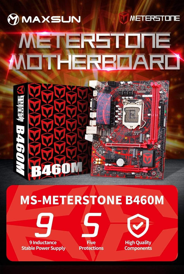 Planet Gates Motherboard Meterstone B460M USB3.1*3 LGA1200 M-ATX SATA 3.0 PCI-E NVME support intel 10th Core PCIE 16X alloy armor slot