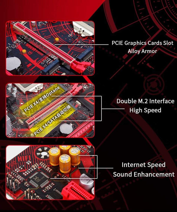 Planet Gates Motherboard Meterstone B460M USB3.1*3 LGA1200 M-ATX SATA 3.0 PCI-E NVME support intel 10th Core PCIE 16X alloy armor slot