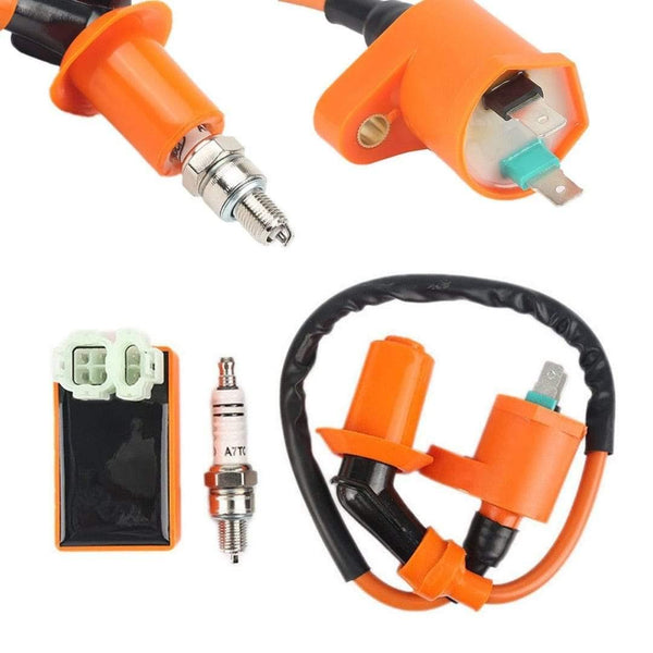 Planet Gates Motorbike Ingition Set 1pc Racing CDI + Spark Plug + Ignition Coil Kits For GY6 50/125/150CC 4-stroke Scooter Parts
