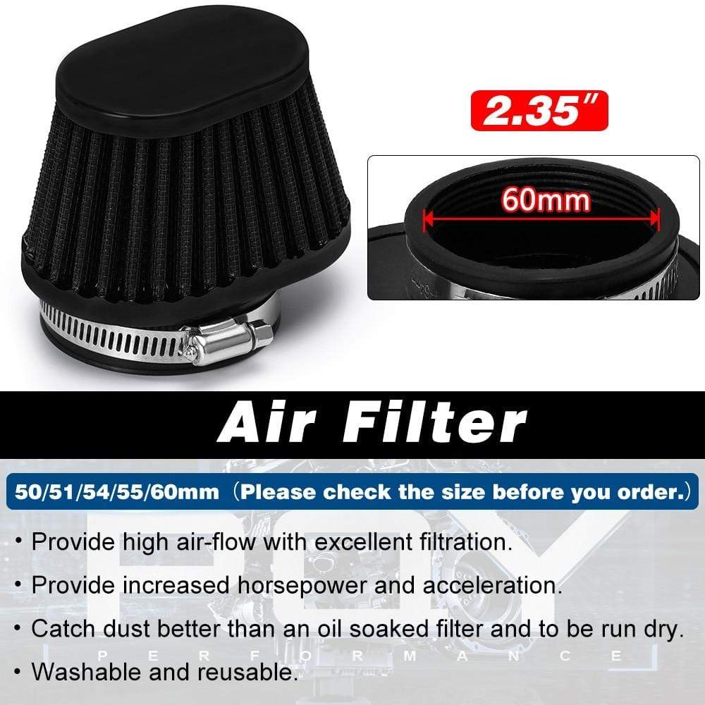 Planet Gates Motorcycle Air Filter 60mm 55mm 51mm Universal for Motor Car Minibike Cold Air Intake High Flow Cone Filter HT-AIT32