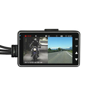 Planet Gates Motorcycle Camera DVR Motor Dash Cam with Special Dual-Track Front Rear Recorder Motorbike Electronics