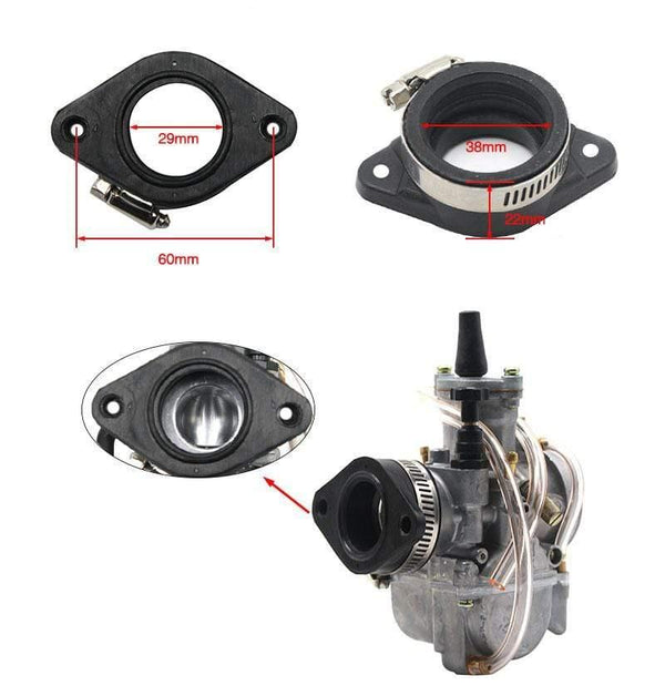Planet Gates Motorcycle Carburetor Adapter Inlet Intake Pipe Rubber Mat Fit on PWK 28/30mm 32/34mm Carburetor  UTV ATV Pit Dirt Bike