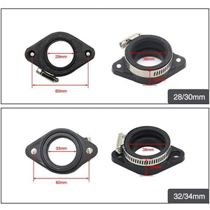 Planet Gates Motorcycle Carburetor Adapter Inlet Intake Pipe Rubber Mat Fit on PWK 28/30mm 32/34mm Carburetor  UTV ATV Pit Dirt Bike