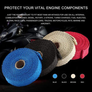 Planet Gates Motorcycle Exhaust Thermal Tape  Header Heat Wrap Manifold Insulation Roll 1.5mm*25mm*5m Turbo Heat Insulation Tape