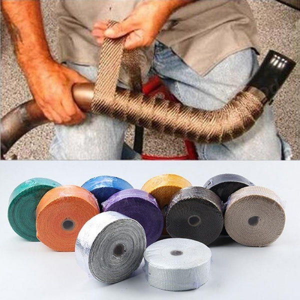 Planet Gates Motorcycle Exhaust Thermal Tape  Header Heat Wrap Manifold Insulation Roll 1.5mm*25mm*5m Turbo Heat Insulation Tape