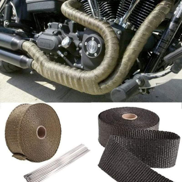Planet Gates Motorcycle Exhaust Thermal Tape  Header Heat Wrap Manifold Insulation Roll 1.5mm*25mm*5m Turbo Heat Insulation Tape