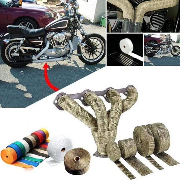 Planet Gates Motorcycle Exhaust Thermal Tape  Header Heat Wrap Manifold Insulation Roll 1.5mm*25mm*5m Turbo Heat Insulation Tape