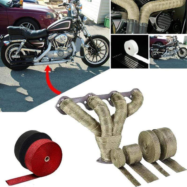 Planet Gates Motorcycle Exhaust Thermal Tape  Header Heat Wrap Manifold Insulation Roll 1.5mm*25mm*5m Turbo Heat Insulation Tape