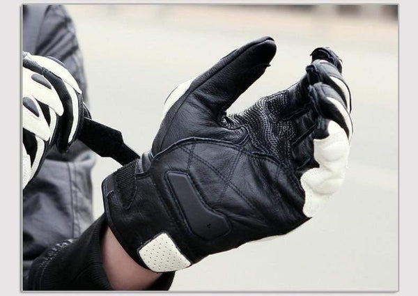 Planet Gates Motorcycle Gloves black Racing Genuine Leather Motorbike white Road Racing Team Glove men summer winter