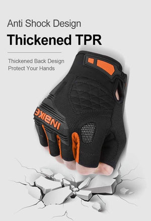 Planet Gates Motorcycle Gloves Half Finger Fingerless Motorbike Gloves Men Women Summer Breathable Cycling Shockproof MTB Sport Gym