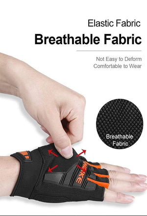 Planet Gates Motorcycle Gloves Half Finger Fingerless Motorbike Gloves Men Women Summer Breathable Cycling Shockproof MTB Sport Gym