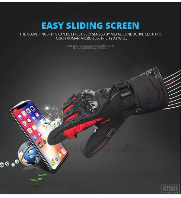 Planet Gates Motorcycle Gloves Men 100% Waterproof Windproof Winter Moto Gloves Touch Screen Gant Moto Guantes Motorbike Riding Gloves
