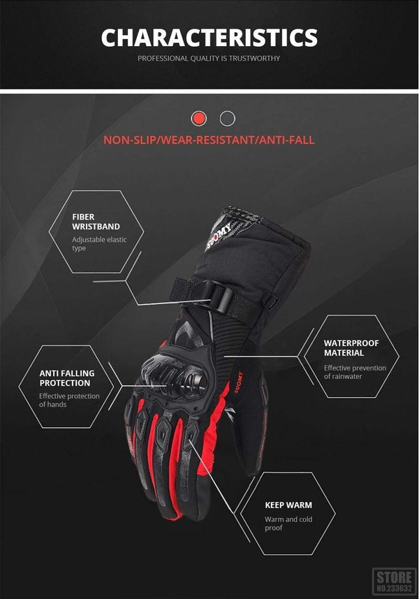 Planet Gates Motorcycle Gloves Men 100% Waterproof Windproof Winter Moto Gloves Touch Screen Gant Moto Guantes Motorbike Riding Gloves